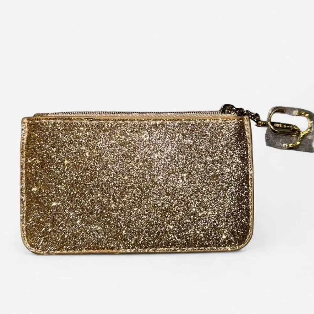 Jimmy Choo Gold Glitter Coin Purse - Picture 4 of 6